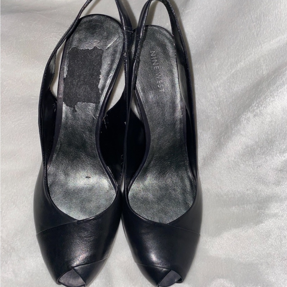 Nine West Black Women's Slingback Heels